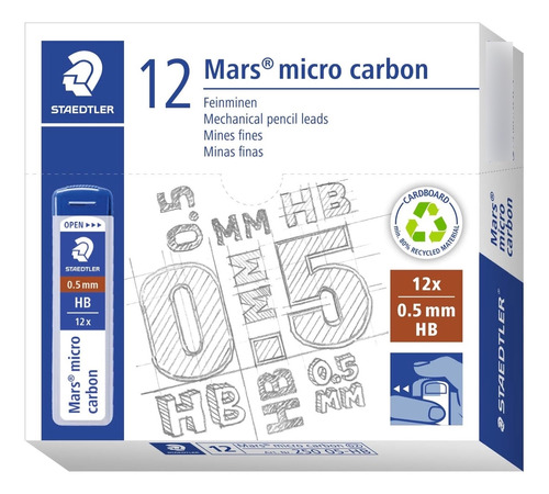Mina Lápiz Mecánico Carbono Micro Mars Staedtler, 0,5 Mm, 60