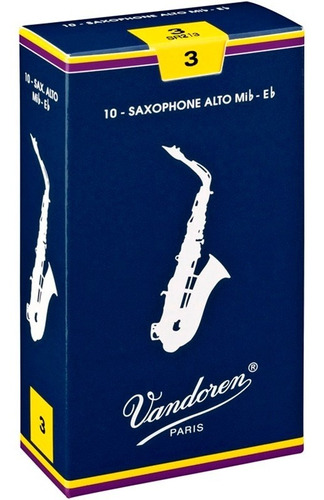 Palheta Sax Alto Nº 3 Vandoren 2213 Caixa Com 10 Und