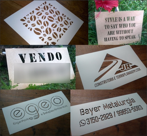 Stencil Flor De Lotus 2 Unidades 30cm X 4cm Em Pvc