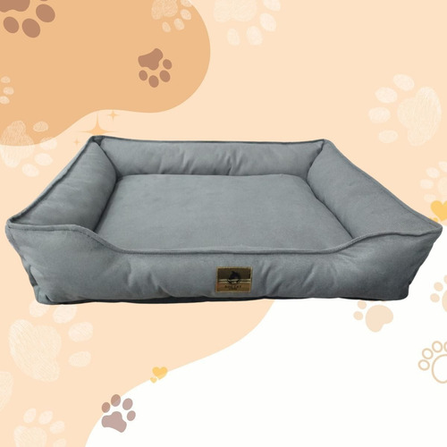 Cama M Para Pet Suede Reforçada Macia Confortável Com Zíper