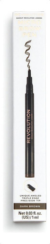 Lápiz Cejas Micro Brow Pen Makeup Revolution Dark Brown Color Marrón Oscuro