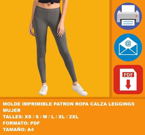 Molde Imprimible Patron Ropa Calza Leggings Mujer Promo 2x1