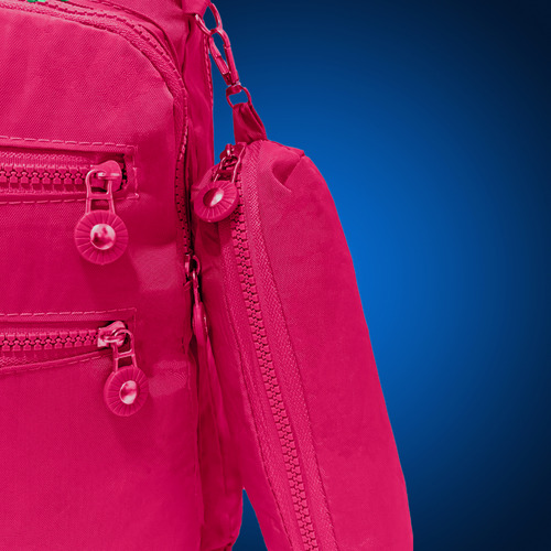 Mochila Bolsa Escolar Passeio Feminina Resistente C/ Estojo Cor Rosa-chiclete Desenho Do Tecido Lisa