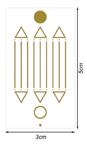 Adesivo Radiônico Desenho De Luxor - Com 3 Adesivos - 5 Cm Cor Dourado
