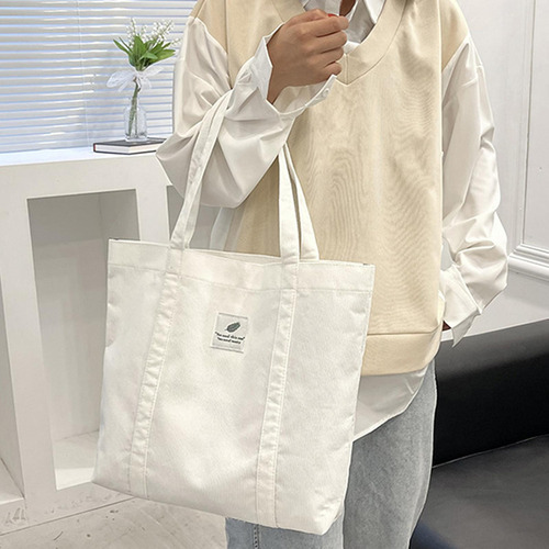 Bolso De Mano De Pana A La Moda, Bolsa De Supermercado Para