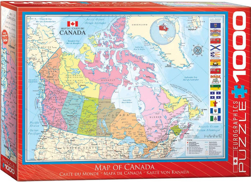Rompecabezas Eurographics Mapa Canada 1000 Piezas