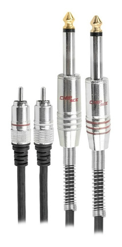 Cabo Philips 2 Rca / 2 P10 Mono Profissional Chipsce 2m