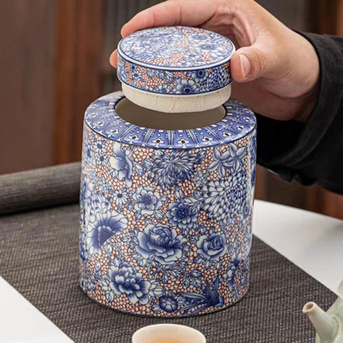 Bote De Té De Con Tapa, Tarro De 12cm X 15,3cm