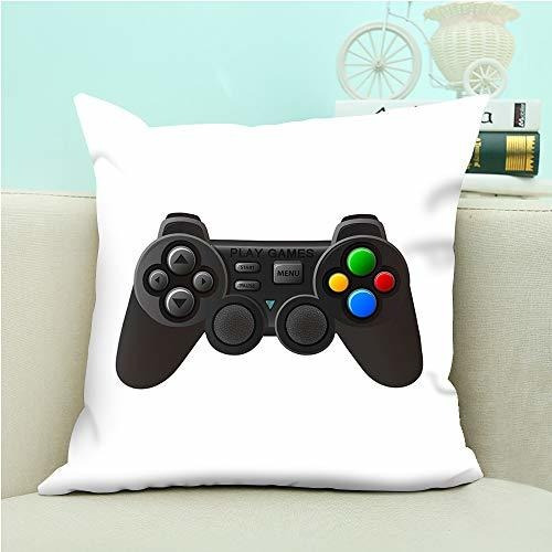Cojines Ofloral Gamer Funda De Almohada, Joystick Negro Con