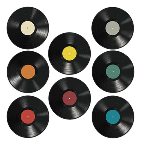 Vosarea Home Decor 8pcs Vinyl Record Wall Stickers Vintage V