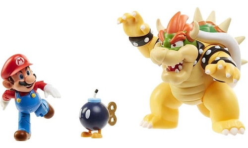 Super Mario Bowser Lava Battle Set Diorama Con 3 Figuras