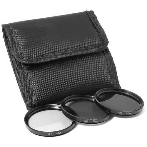 Kit De Filtro Nd2 + Nd4 + Nd8 + Case 52mm Canon Nikon Sony