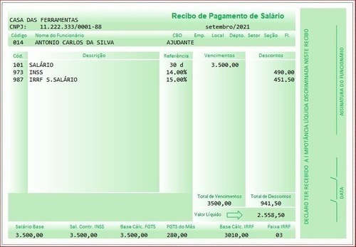 Modelo Holerite Comprovante De Renda Editável Excel