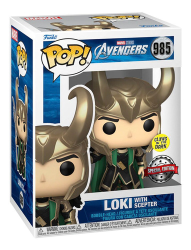 Funko Pop! Loki Con Cetro 62706 De La Coleccion Marvel Avengers Figura De Accion Glow #985