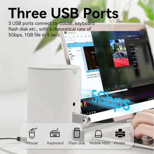 Vention TPHWC-EU docking station 12 en 1 usbc hdmi vga rj45 sd/tf usb