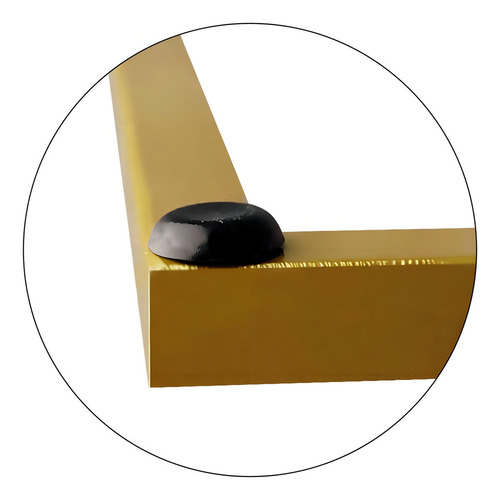 Conjunto Jogo Mesa Tip De Canto Lateral Tampo Quadrado Cor Dourado/villandry