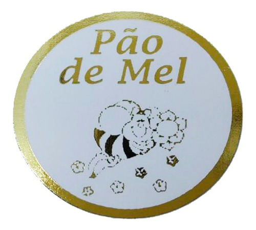 Etiqueta Adesiva Pão De Mel Com Desenho Abelha 800 Unidades