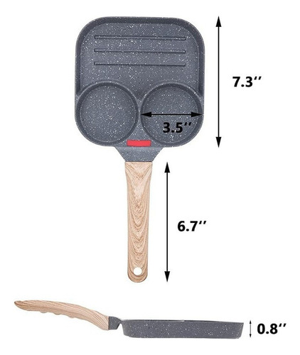 Sartén De Inducción De Teflón Antiadherente For 2 Huevos,