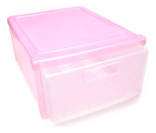 Gaveteiro Modular Empalhável Nitron Organizador 3 Unidades Cor Rosa