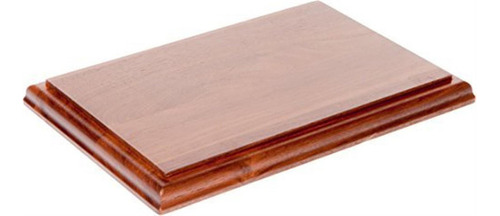 Plymor Base Rectangular De Madera Maciza De Nogal Con Borde