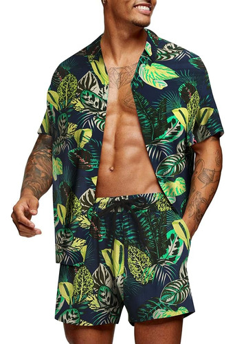 Coofandy Camisa De Flores Para Hombre Conjuntos Hawaianos Ca