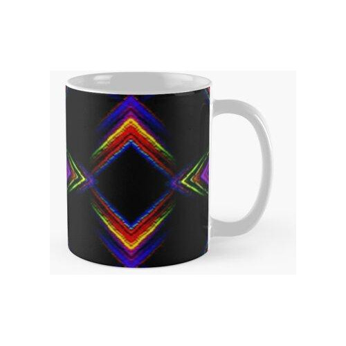 Taza Diseño Abstracto Negro, Rojo Y Azul, Abstracción Colori