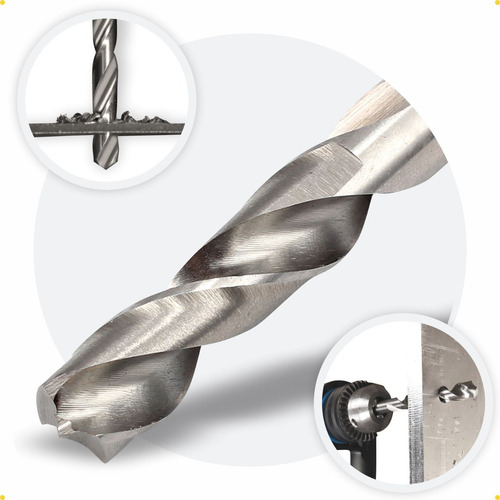 Kit C/ 10 Peças Broca Aço Rápido 6mm - Metal E Concreto Hss