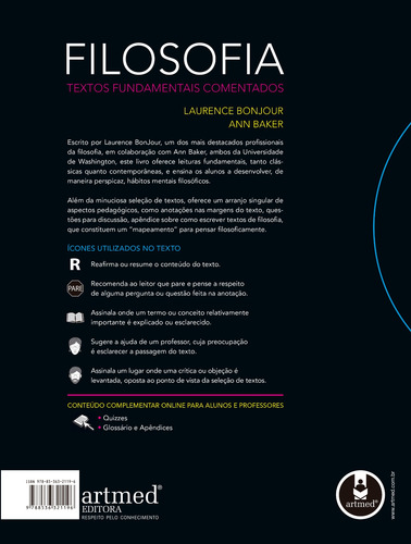 Filosofia: Textos Fundamentais Comentados, de Bonjour, Laurence. Editorial Penso Editora Ltda., capa mole em português, 2010