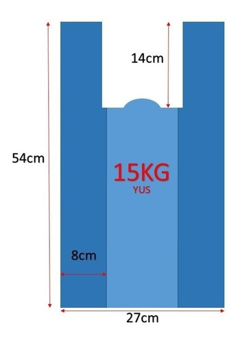 Imagen 3 de 3 de Bolsa Plásticas Camiseta De Asa Transparente 15 Kg X 1000