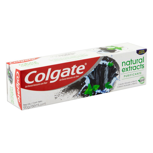 Imagem 3 de 4 de Pasta de dentes Colgate Natural Extracts Purificante Carvão Ativado Menta em gel 90 g