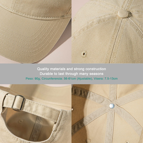 Gorra De Béisbol - Gorra Ajustable 100% Algodón Gorra
