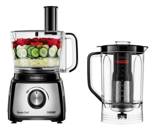 Multiprocessador Mondial Mpn-01-bf Preto 1000w 220v Preto