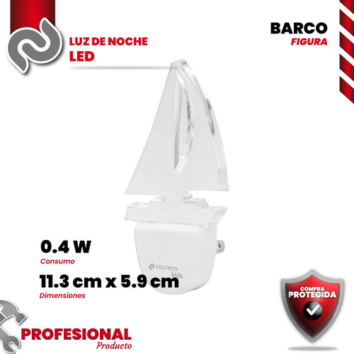 Luz De Noche De Led, Barco, Volteck 46151
