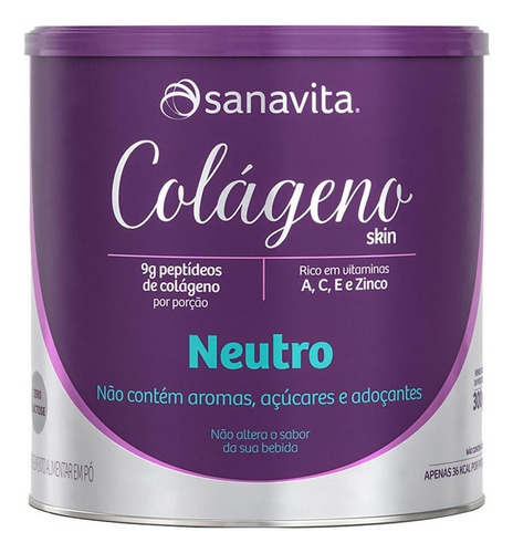 Kit 3 Colágeno Hidrolisado Em Pó Neutro Sanavita 300g