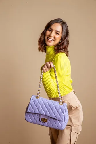 Bolso de mano Matelassê Transverse Azaleia de piel auténtica para mujer