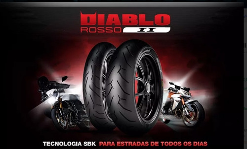 Par Pneus 140/70-17 E 110/70-17 Diablo Rosso 2 Fazer Twister