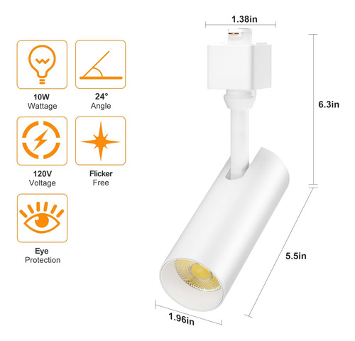 Paquete De 12 Cabezales De Iluminación Led Regulables De 10