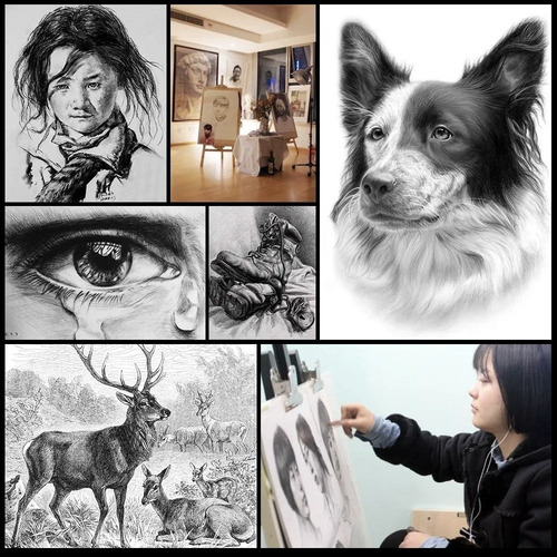 Kit Dibujo Sketching 29 Piezas Profesional Estuche Bocetos F