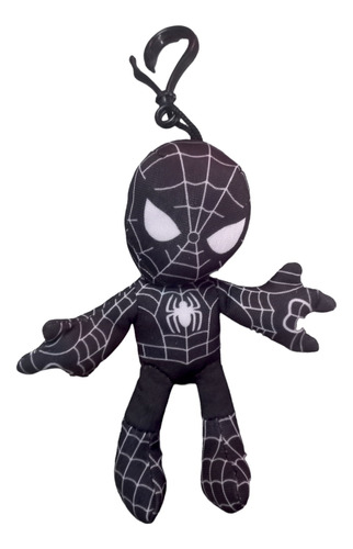 Spiderman Negro Superheroe Marvel Llavero 10cm Peluche 