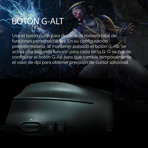 Imagen 4 de 10 de Mouse Gamer Logitech G600 20 Botones 8200 Dpi Luz Usb Pce