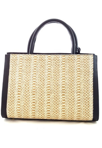 Imagem 5 de 6 de Bolsa Feminina De Mão Média Transversal Couro E Palha Franja
