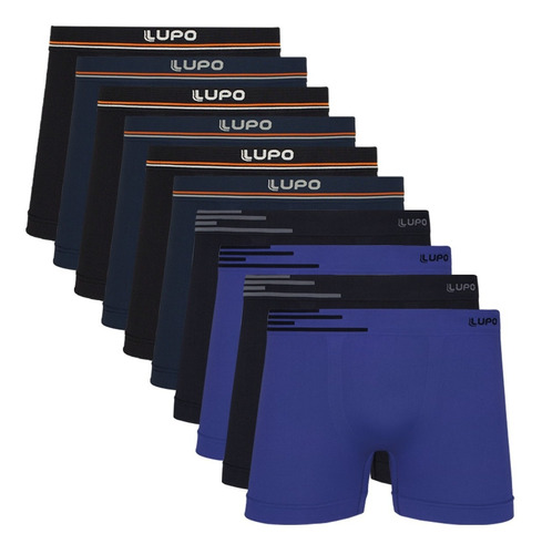 Kit 10 Cueca Boxer Lupo Original Sem Costura Microfibra Box