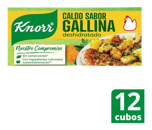 Imagen 1 de 6 de Knorr Caldo Sabor Gallina X 12 Unidades