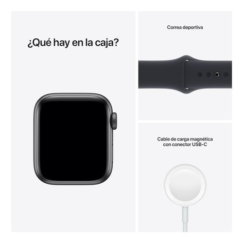 Imagen 7 de 7 de Apple Watch SE (GPS, 40mm) - Caja de aluminio color gris espacial - Correa deportiva Azul medianoche