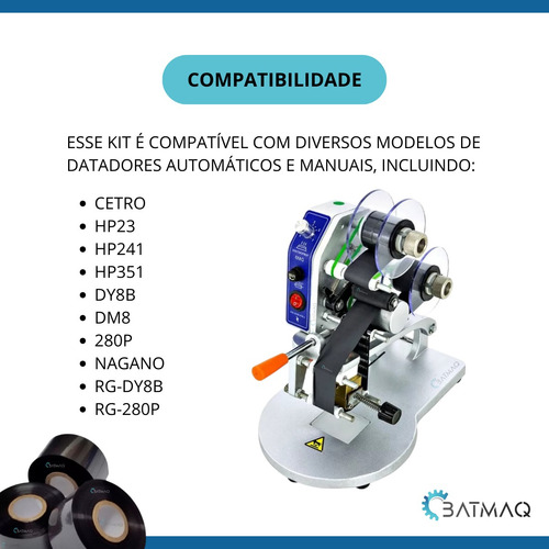 Fita Ribbon Preta Para Datador De 30mm E 122 Metros - 10 Und