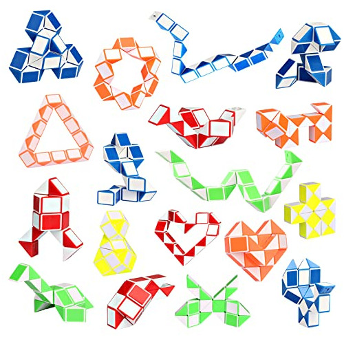 Paquete De 18 Fidget Snake Cube Mini Twist Puzzletoys N...