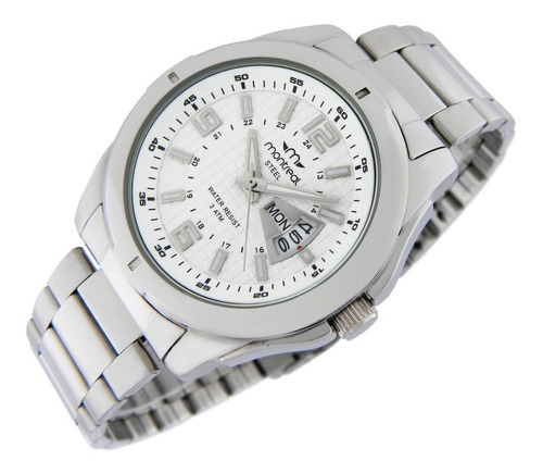 Reloj Montreal Hombre 100% Acero Ml390 Envío Gratis Sumerg