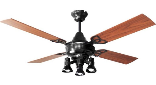 Ventilador Techo Martin & Martin Ocean Negro Con Luz Ruka X3, Palas Madera O Metal, Motor Potenciado, Garantia