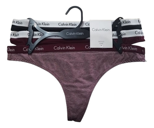 Pack De 3 Tangas Calvin Klein Originales Qp1259r-532 Talla M