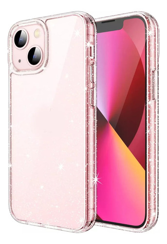 Capa Case Capinha Glitter Iphone Pro 13 14 15 16 + Plc 3d Rosa Iphone 16